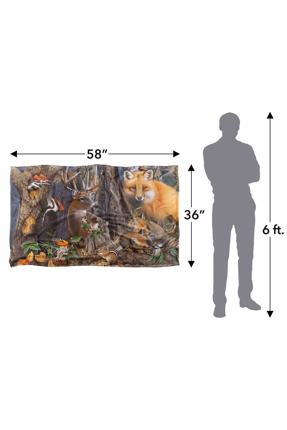 JQ Licensing Forest Animals Silky Touch Super Soft Fleece Throw Blanket, Multicolour, W/D/H: 91 x 147 cm – 4