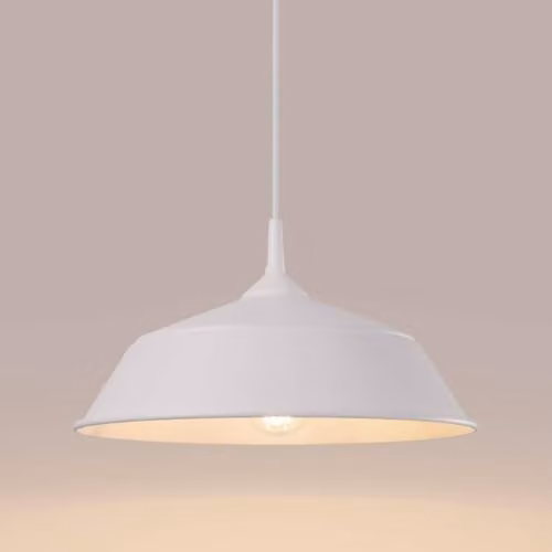SOLLUX lighting Frika Pendant Light in White and Wood with E27 Socket – 3
