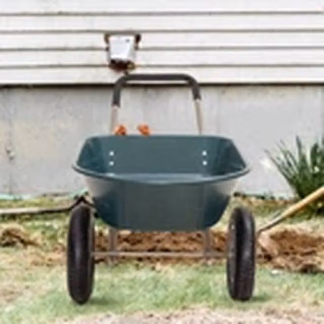 EONLION 85L Heavy Duty Galvanised Steel Garden Wheelbarrow in Green – 1