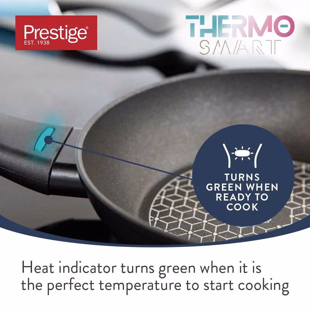 Prestige Thermo Smart Non Stick Aluminium Frying Pan for Induction Hobs, Black, Diameter: 30 cm – 2