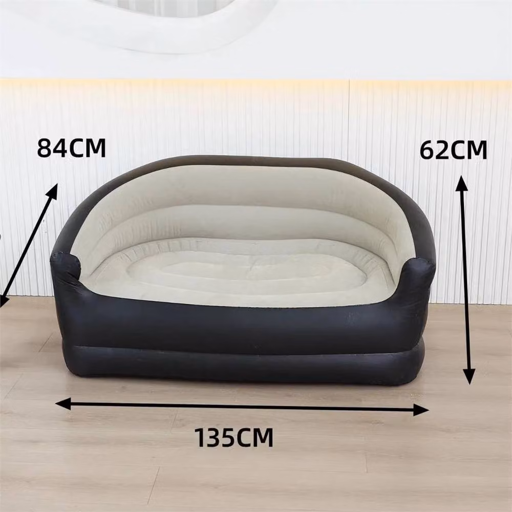 Kelvenix Deluxe 2 Person Inflatable Sofa Couch with Flocked Surface, Black – 2