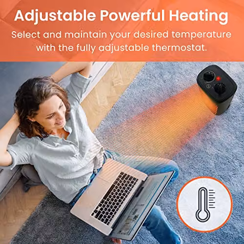 Pro Breeze 2000W Mini Ceramic Fan Heater in Black – 3