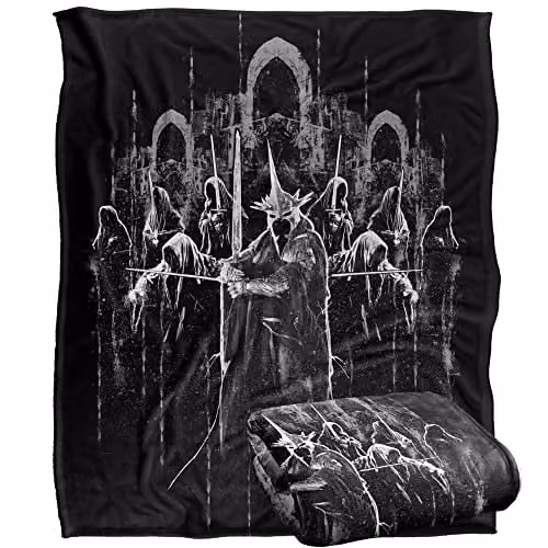 LOGOVISION Lord of the Rings Ring Wraiths Super Soft Microfibre Throw Blanket, White, W/D/H: 152 x 127 cm – 1