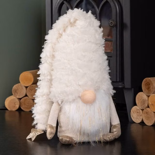 Samuel Alexander White Super Soft Scandinavian Christmas Snow Gonk Tabletop Decoration, Height: 34 cm – 1