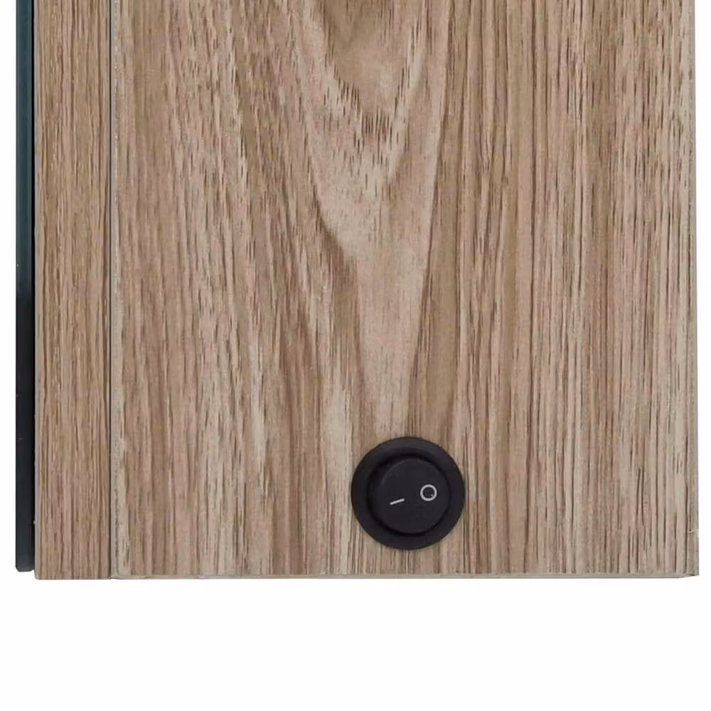 Berkfield Home LED Bathroom Mirror Cabinet in Oak Light Tan, W/D/H: 89 x 14 x 62 cm – 3