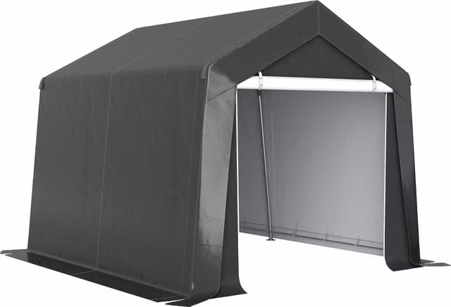 Outsunny Waterproof Portable Garden Storage Tent in Grey with Ventilation Window and Single Door, W/D/H: 300 x 300 x 210 cm