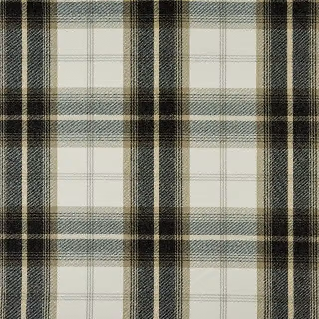 Terrys Balmoral Fabric in Charcoal Grey and Black