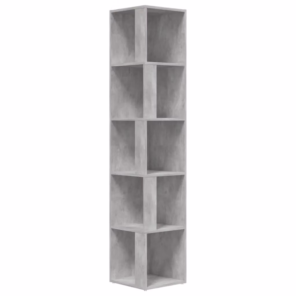 Berkfield Home Corner Cabinet in Concrete Grey, W/D/H: 33 x 33 x 164.5 cm – 2