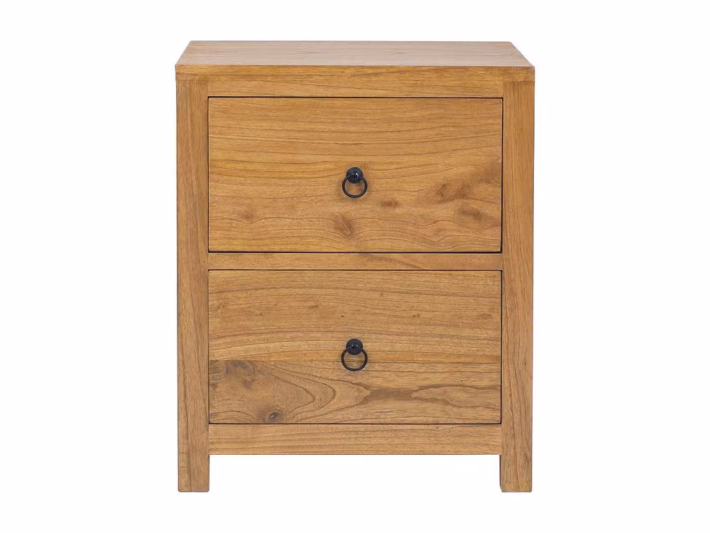 Vente-unique PILABO 2 Drawer Chest in Light Oak Mindi Wood – 2