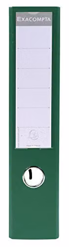 Exacompta Prem'Touch PVC Lever Arch File for A4 Documents, 2 Rings, Dark Green, 70mm Spine – 2