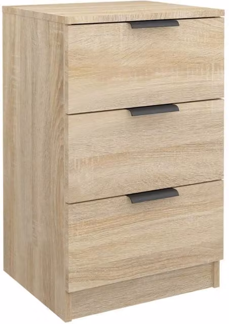 Berkfield Home Sonoma Oak Bedside Cabinet in Light Brown, W/D/H: 40 x 36 x 65 cm