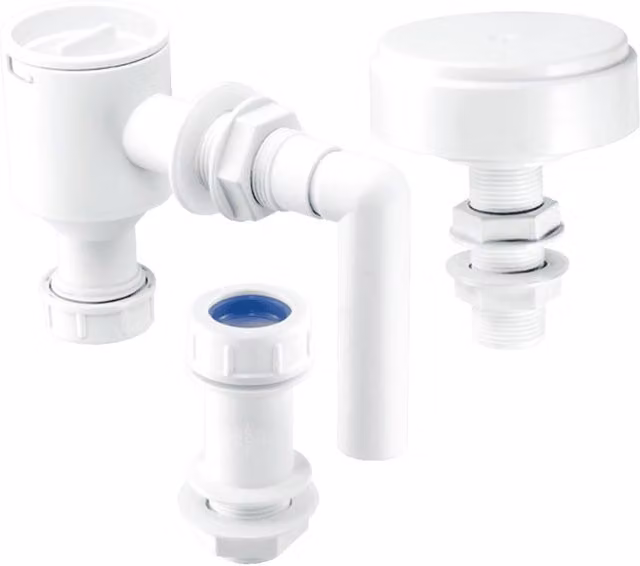 McAlpine BL30-3/4 Complete Sink Waste Pipe Fitting Kit with 3 Inch Traps in White