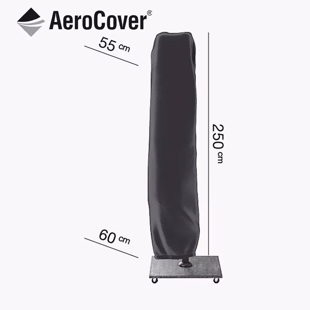 Ruma AeroCover Waterproof Free Arm Parasol Cover in Dark Grey, W: 55 cm, D: 60 cm, H: 250 cm – 2