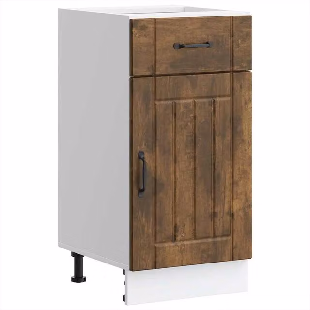 Berkfield Home Lucca Kitchen Base Cabinet in Smoked Oak Brown Engineered Wood