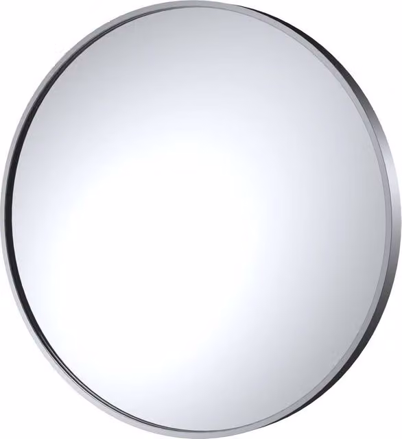 Balterley Round Modern Wall Mirror in Silver, Diameter: 80 cm – 1