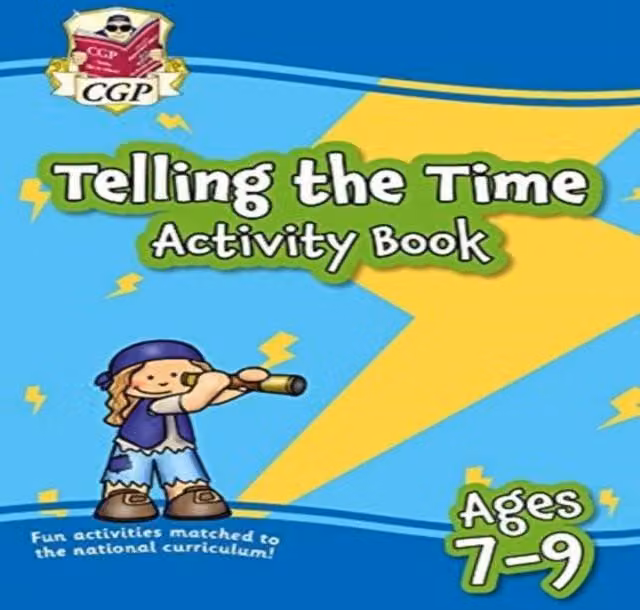 CGP Books Telling the Time Activity Book for Ages 7-9, Multicolour Paperback