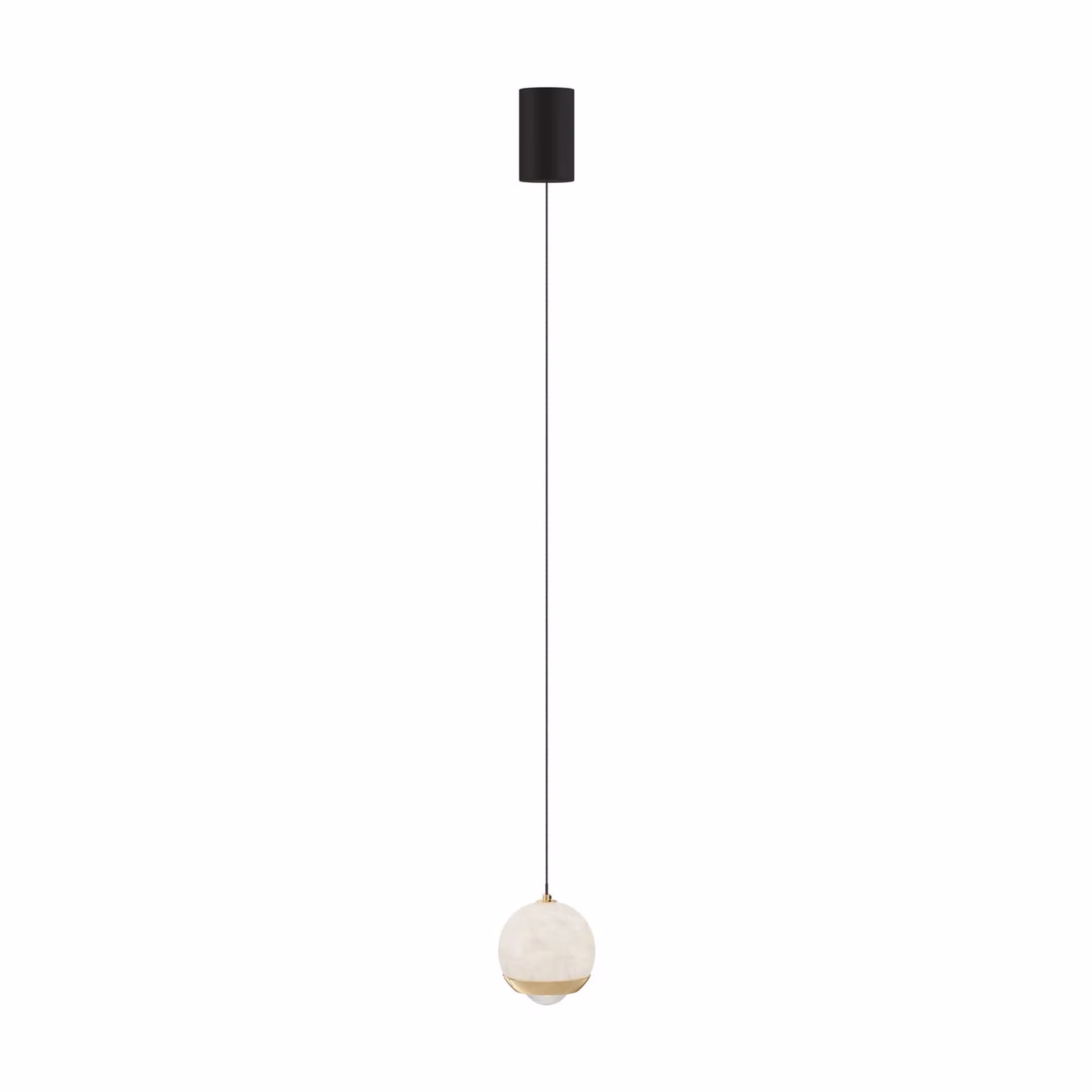 Dome Deco HOLT White and Gold/Brass Dome Pendant Light