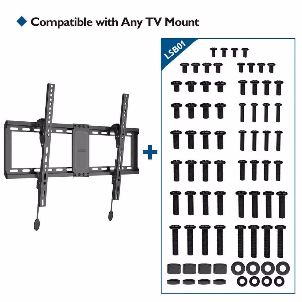 SPETLEK Universal TV Mounting Screws and Washers, Black – 2