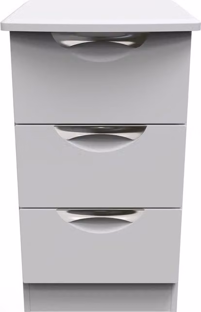 Ready Assembled 2 U Holborn 3 Drawer Bedside Cabinet in Grey
