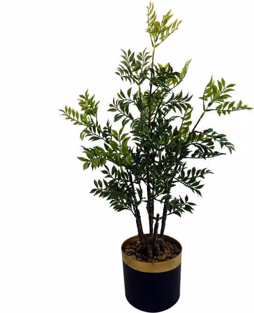 Green Nandina Artificial Bonsai Tree in Plastic Display Pot, Height: 30 cm