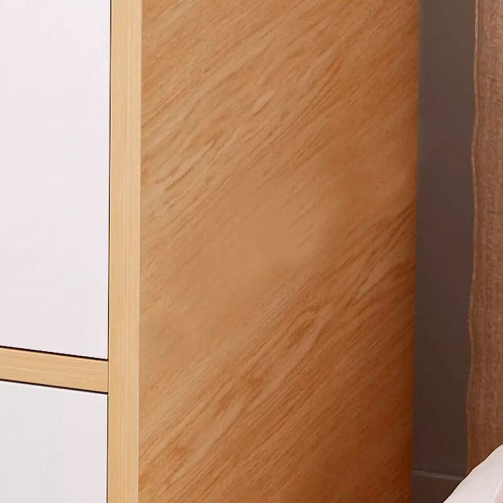 KORVIXA 2 Drawer Bedroom Bedside Cabinet in Natural Wood, W/D/H: 100 x 100 x 100 cm – 5