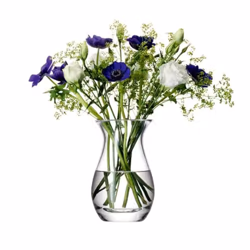 LSA International Flower Posy Vase, Handmade Mouthblown Glass, Transparent, Height: 17.5 cm