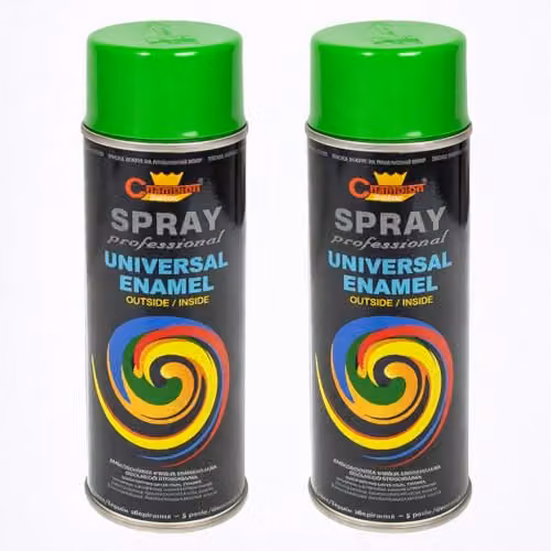 Sola Universal Gloss Enamel Spray Paint, Yellow Green (RAL 6018), 2 x 400 mL – 2