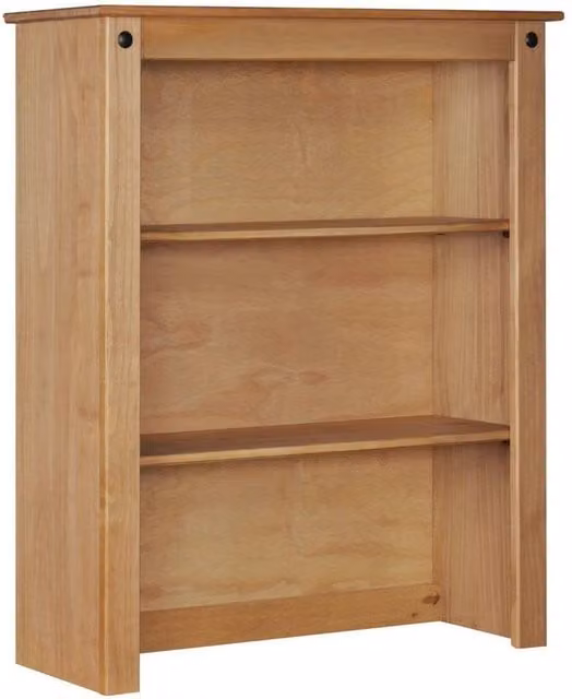 NESTLUNE Small Sideboard Hutch Top Buffet Dresser in Brown Solid Mexican Wood W: 100 cm, D: 15 cm