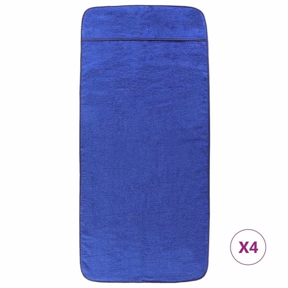 Berkfield Home 4-Piece Set of Quick-Drying and Fluffy Blue Beach Towels, W: 60 cm, L: 135 cm, 400 GSM – 1