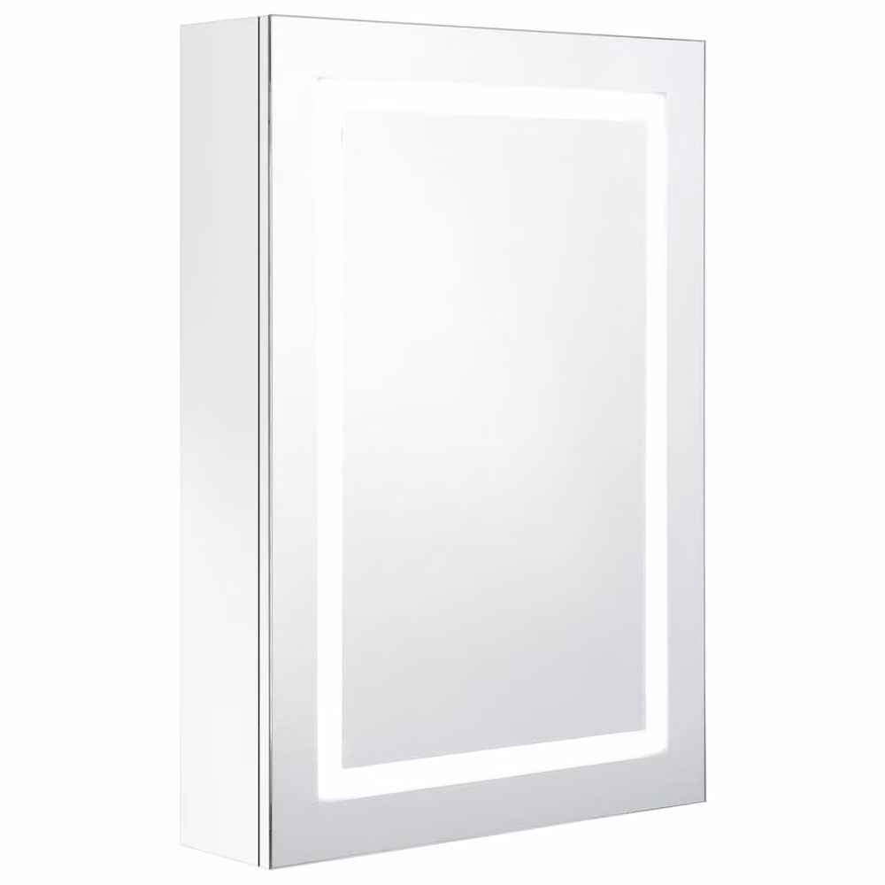 Berkfield Home LED Bathroom Mirror Cabinet in White, W: 50 cm, D: 13 cm, H: 70 cm – 2