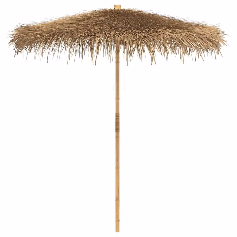 Berkfield Home Tiki Umbrella with Banana Leaf Canopy in Brown and Multicolour, W/D/H: 240 x 240 x 260 cm – 2