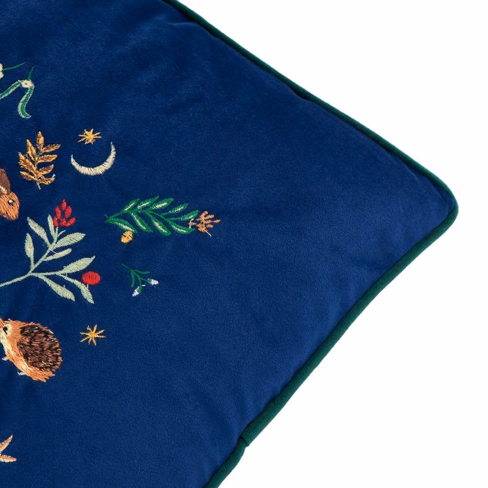 Furn Berry Woods Blue Velvet Square Cushion, W/D/H: 45 x 45 x 45 cm – 2