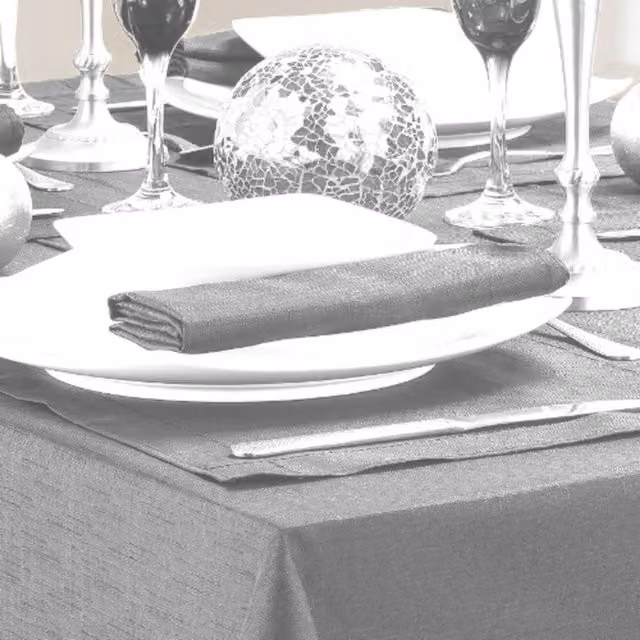 Kitchenwise Grey Plain Rectangular Linen Look Tablecloth