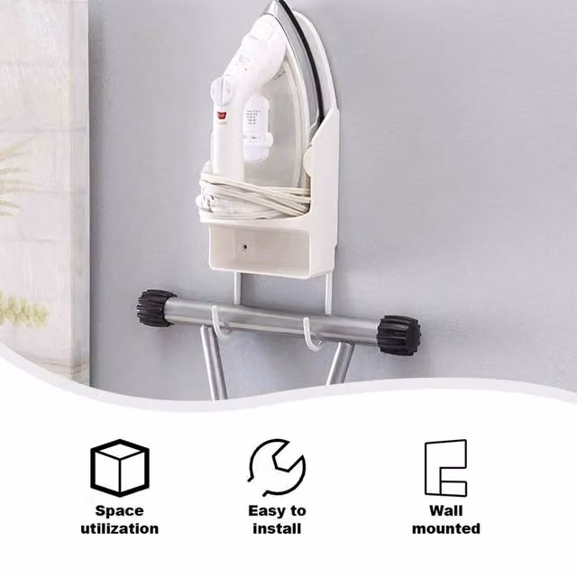EONLION White Plastic Ironing Board Holder Hanger for Doors and Cupboards – 1