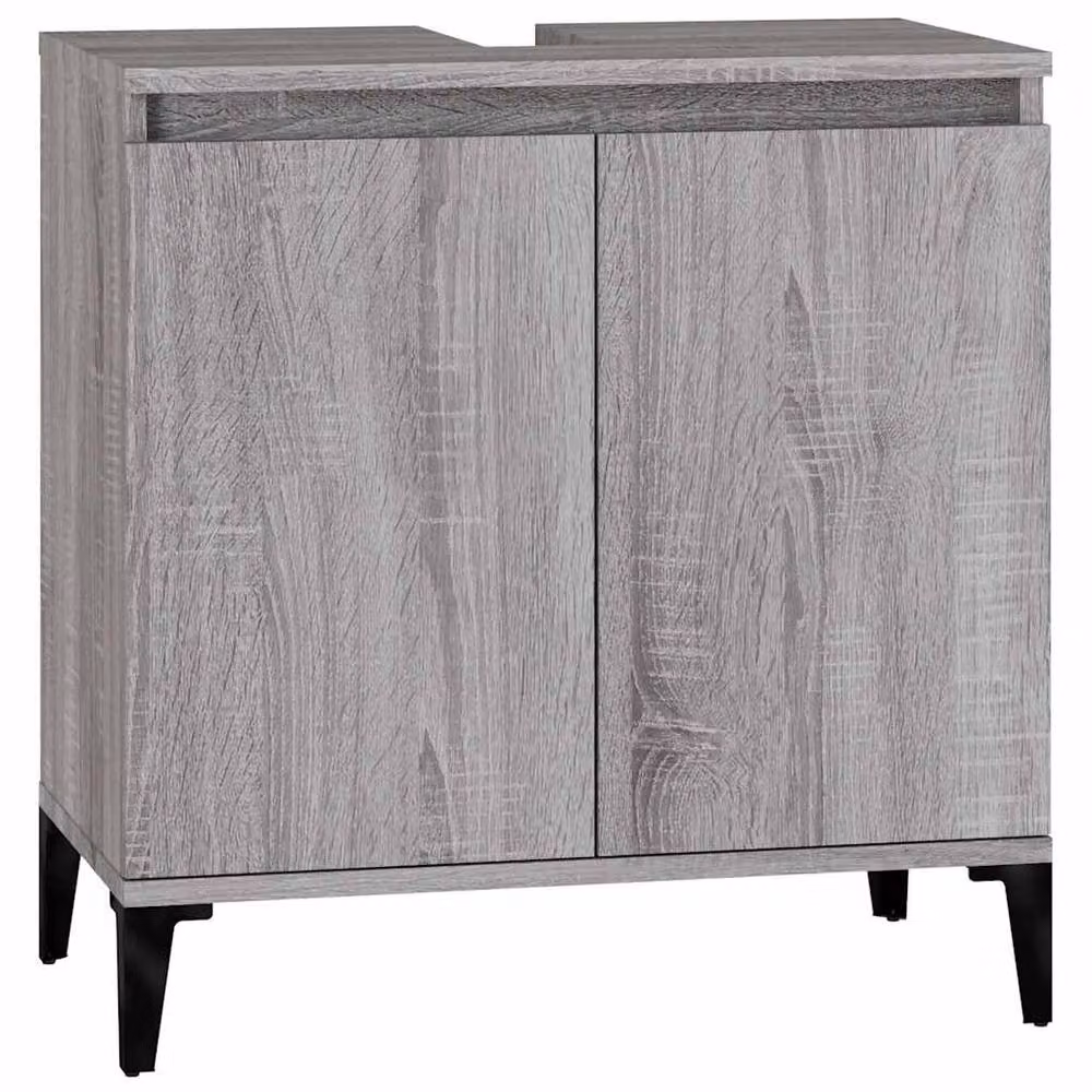 Berkfield Home Grey Sonoma Freestanding Bathroom Sink Cabinet W/D/H: 58 x 33 x 60 cm – 2