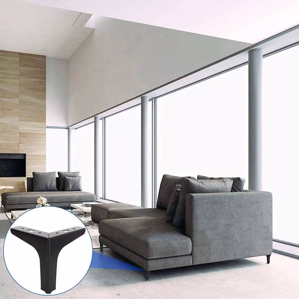 NESTLUNE 4-Piece Modern Metal Diamond Sofa Legs in Black, Height: 10 cm – 5