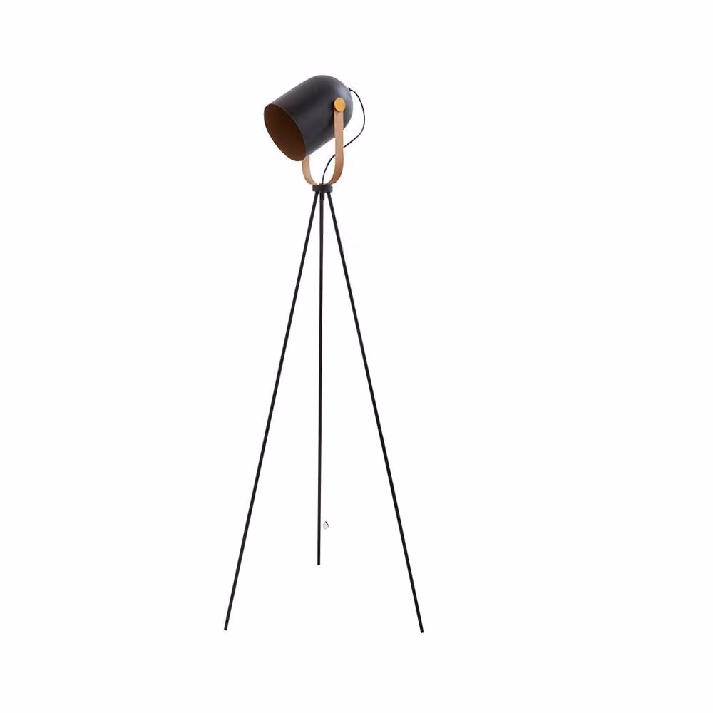 Pagazzi Noelle Adjustable Tripod Floor Lamp in Black and Gold/Brass, Height: 132.5 cm – 2
