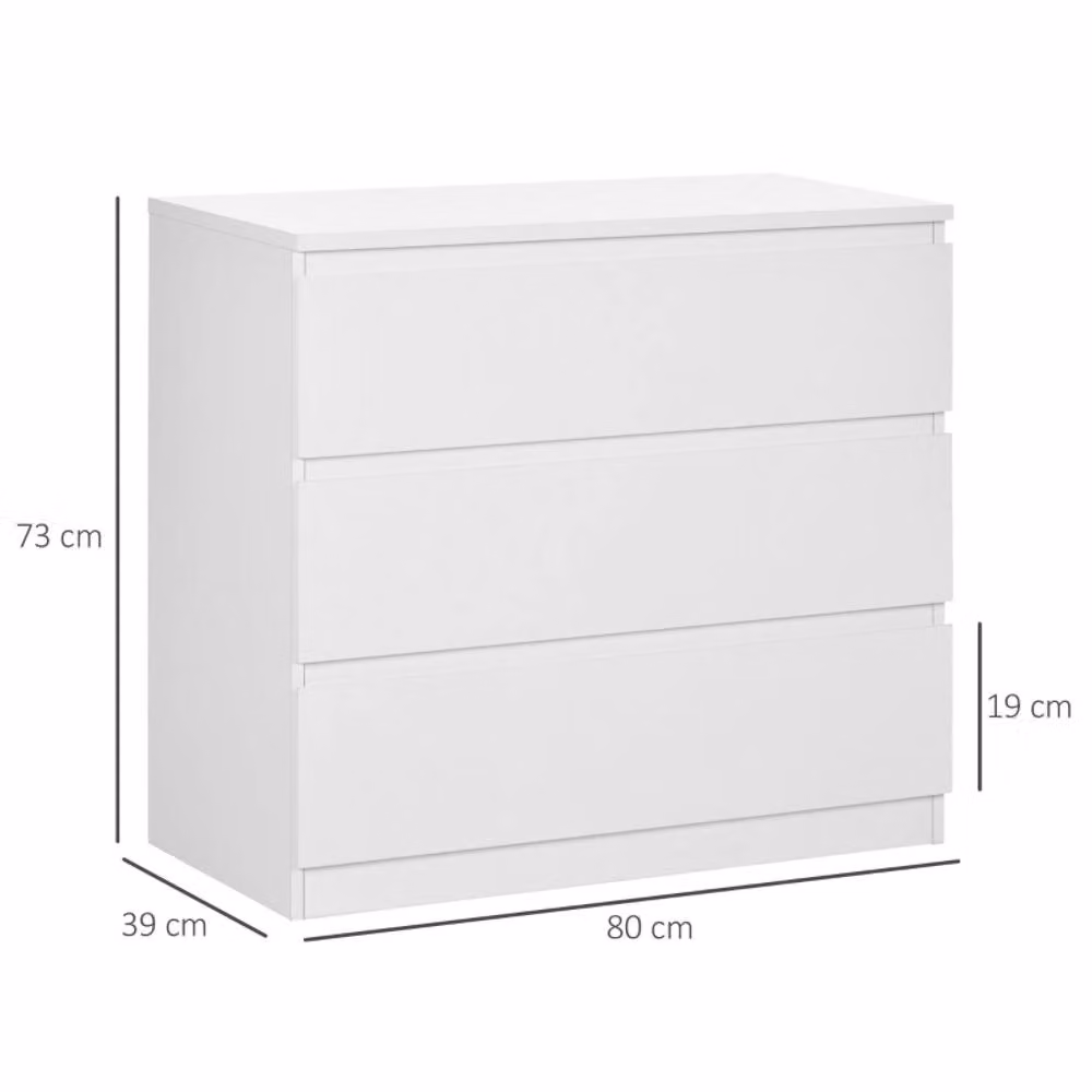 STILVORA Modern White Matt Chest of Drawers with Storage – 3