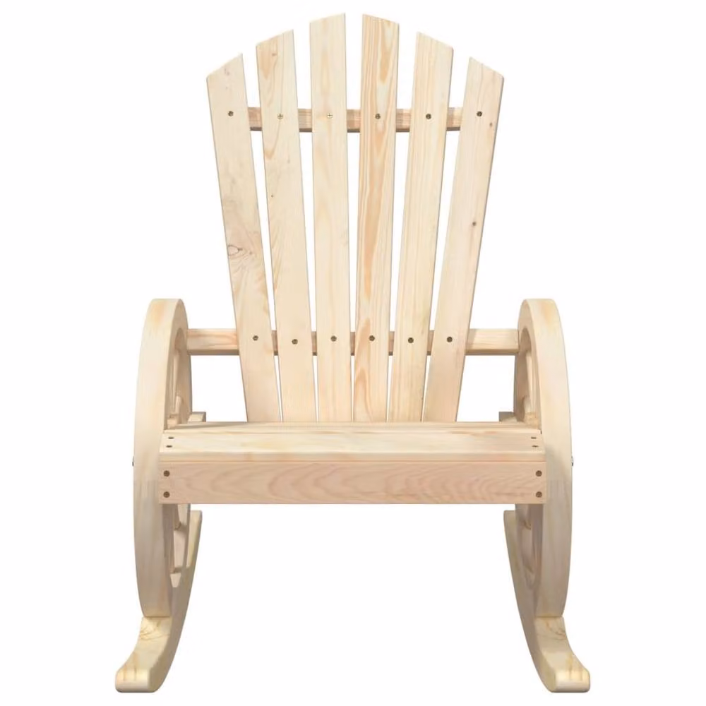Berkfield Home Rocking Adirondack Chair in Light Oak Solid Wood