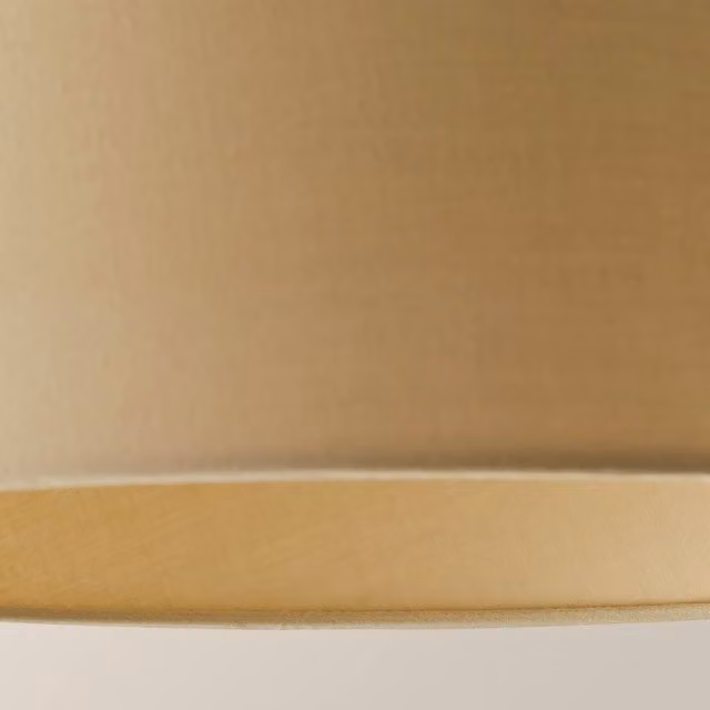 ValueLights Aspen Natural Tapered Cone Fabric Pendant Lamp Shade in White, Wood and Beige – 1