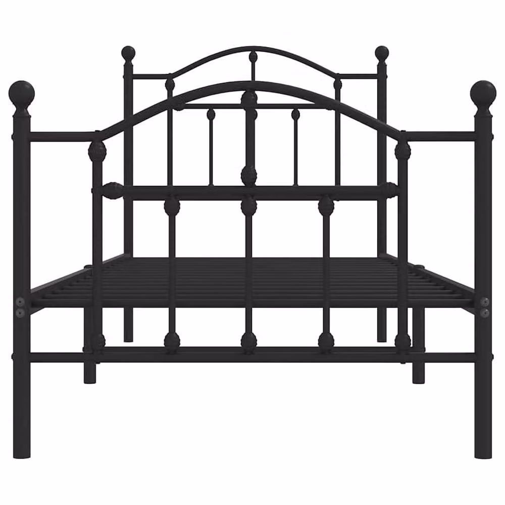 Berkfield Home Metal Bed Frame with Headboard and Footboard, Black, W/D/H: 90 x 200 cm – 3