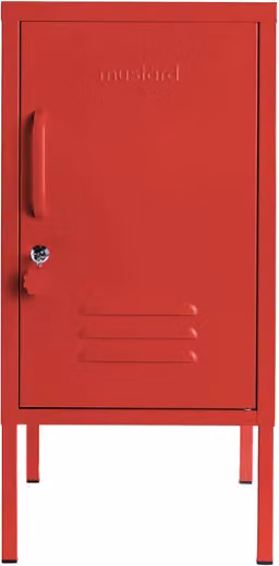 Mustard Made The Shorty Poppy Red Freestanding Metal Cabinet with Hinged Doors and Internal Shelves, W/D/H: 46 x 35 x 72 cm – 1
