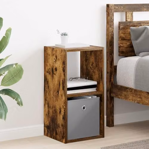 vidaXL Modern Bedside Table in Brown MDF, W/D/H: 30.5 x 27 x 59.5 cm – 2