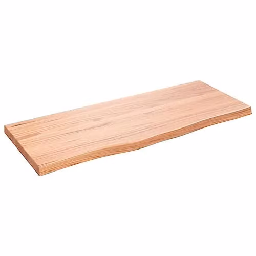 vidaXL Wall Mounted Oak Wood Shelf, Light Brown, W: 100 cm, D: 40 cm, H: 4 cm – 1