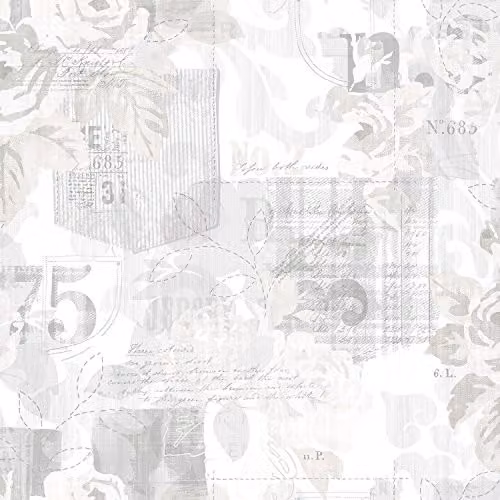 Galerie Nordic Elements Vintage Postcard Wallpaper in Beige and White, W: 53 cm, L: 10 m