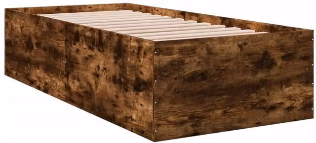 Berkfield Home Modern Small Single Bed Frame in Smoked Oak Brown, W/D/H: 80 x 190 cm