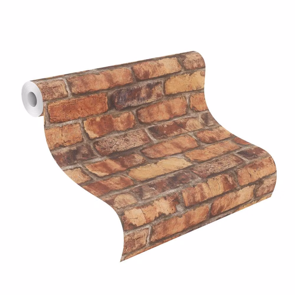 Rasch Clayton Self-Adhesive Textured Wallpaper in Orange and Brown – 3