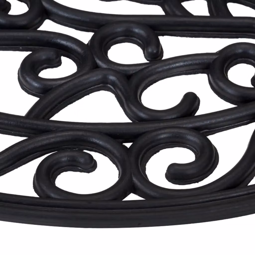 Berkfield Home Semicircular Rubber Door Mat, Black, W: 75 cm, D: 45 cm – 5