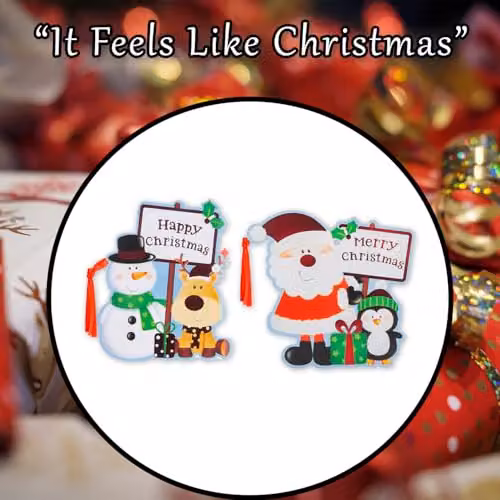 VFM e-Store Christmas Themed Present Gift Tags, 8 Pack, Multicolour, W: 16 cm, H: 16 cm, D: 0.1 cm – 8