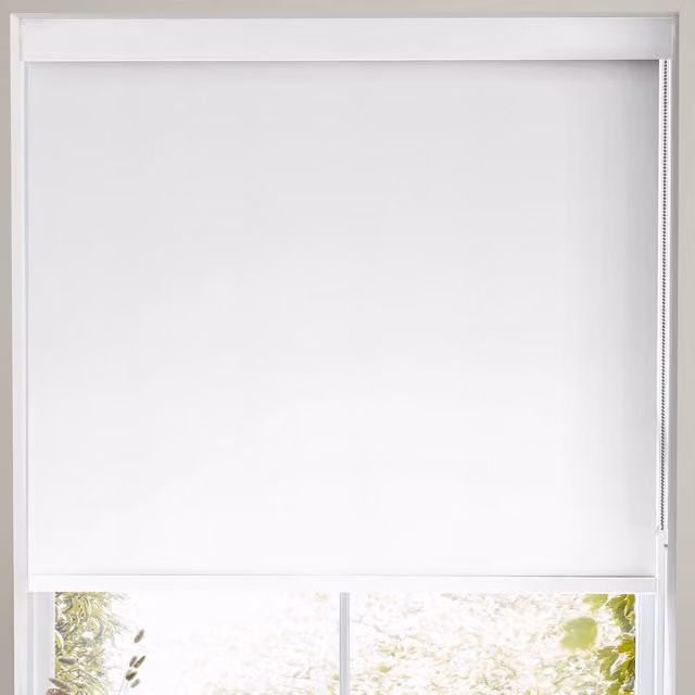 Terrys White Plain Polyester Blackout Roller Blind